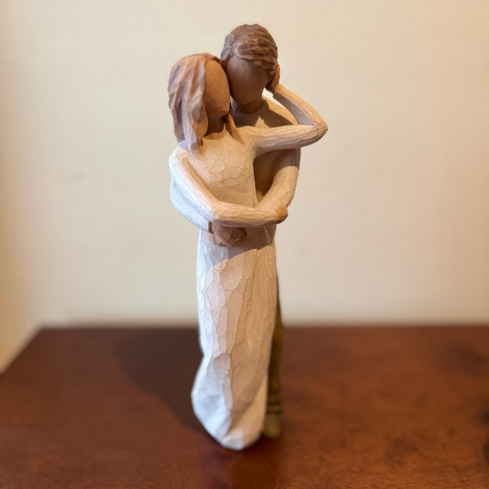 Willow Tree Embracing Couple Figurine in Cream and Brown